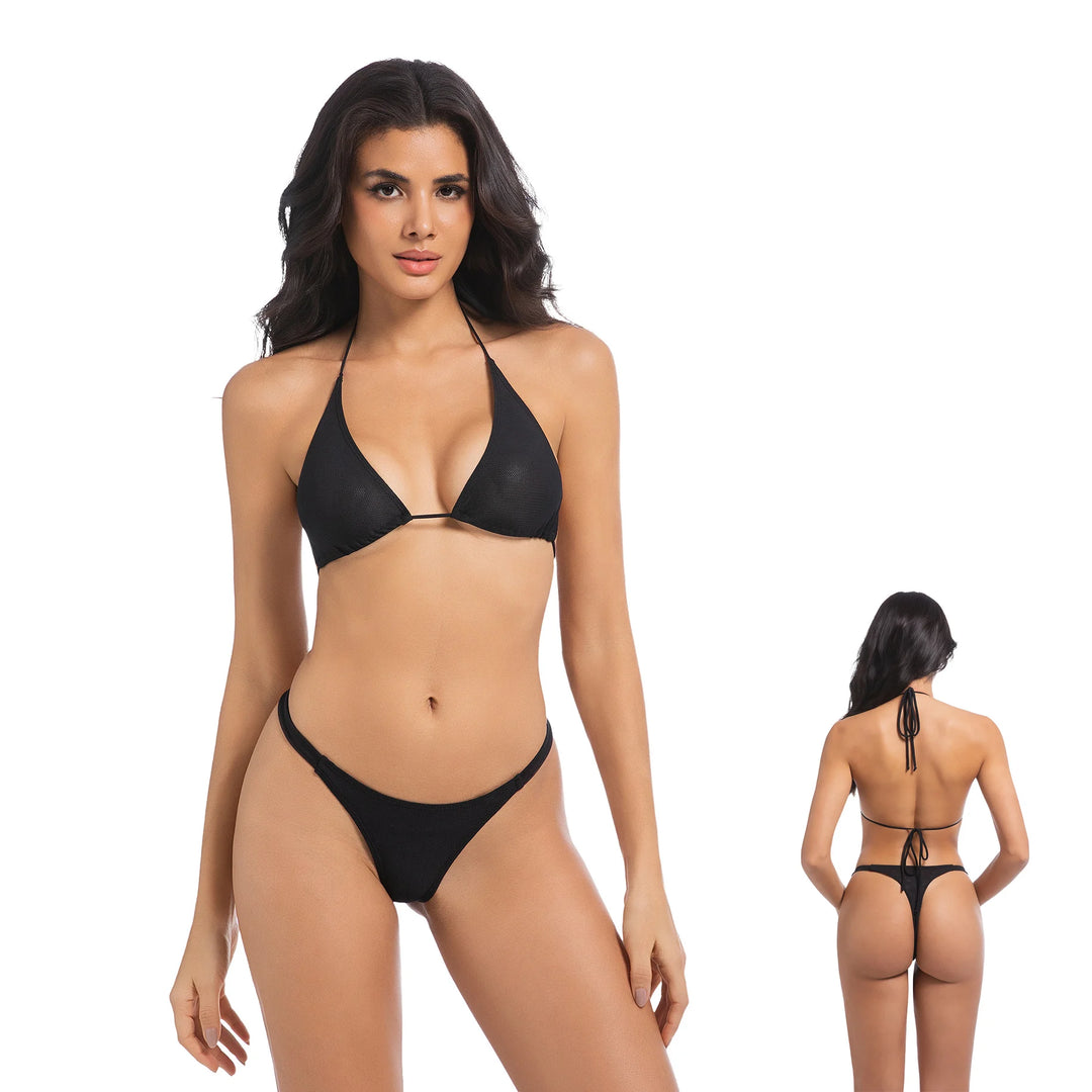 Yüksek Bel Siyah İki Parça Bikini