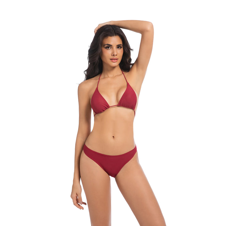 Yüksek Bel Kırmızı İki Parça Kadın Bikini