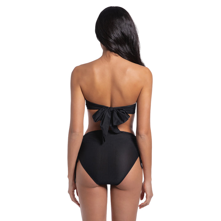 Yüksek Bel Siyah İki Parça Kadın Bikini
