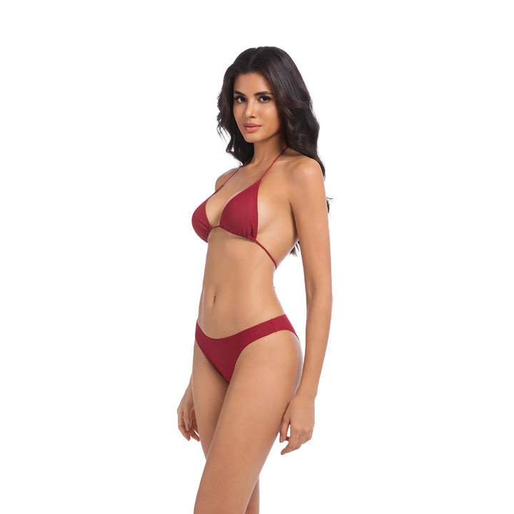 Yüksek Bel Kırmızı İki Parça Kadın Bikini