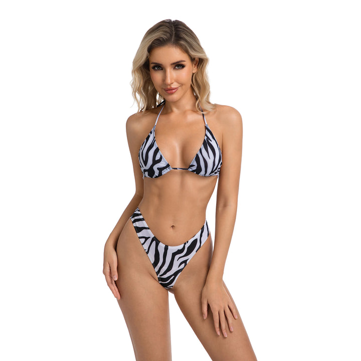 Zebra Desenli İki Parça Kadın Bikini