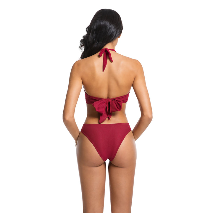 Yüksek Bel Kırmızı İki Parça Bikini