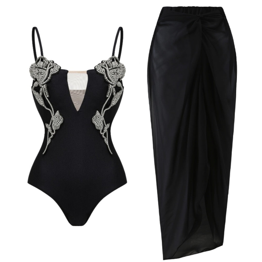 Yüksek Bel Güllü Monokini
