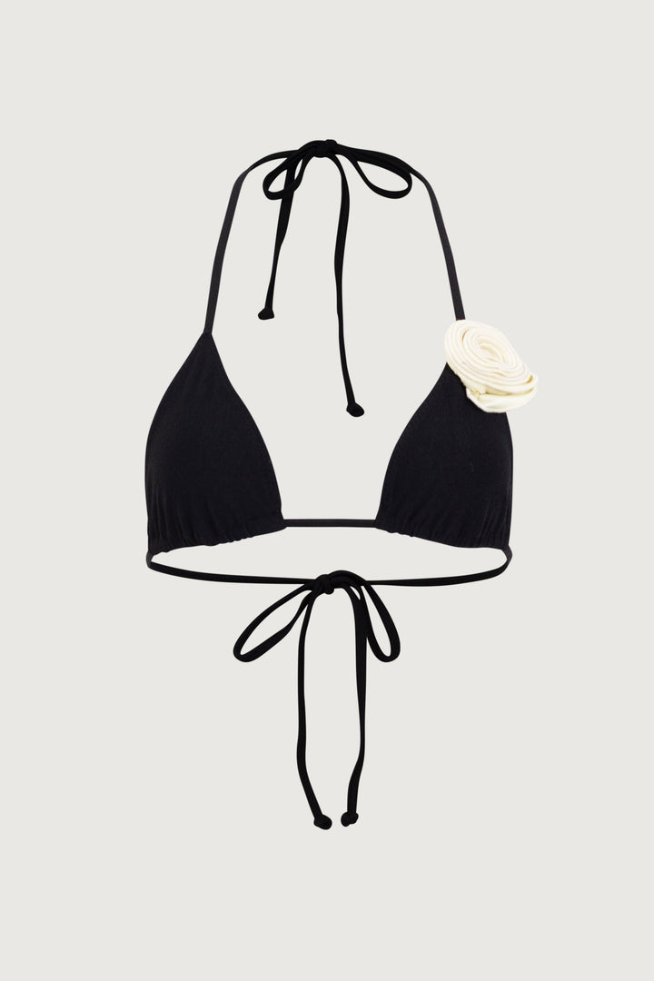 Rosette Yüksek Bel Üçgen Bikini Takımı