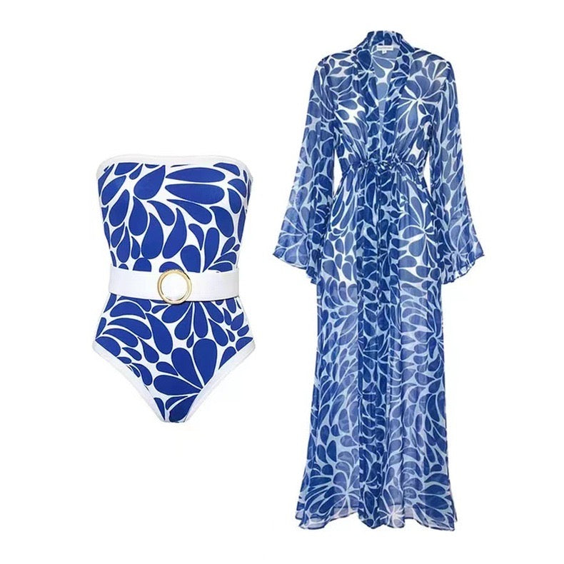 Yüksek Bel Uzun Kapaklı Tek Parça Bikini