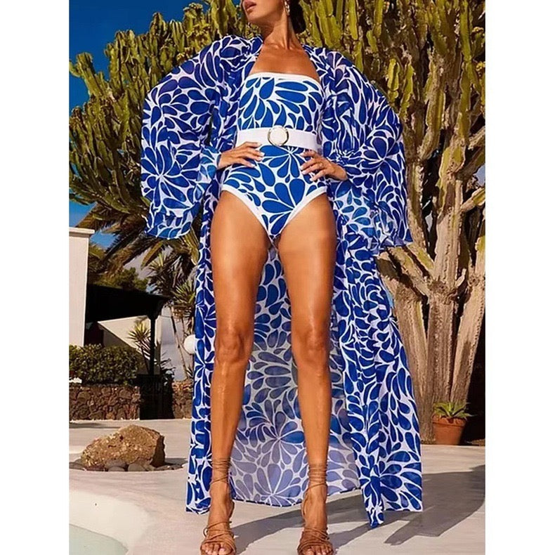 Yüksek Bel Uzun Kapaklı Tek Parça Bikini