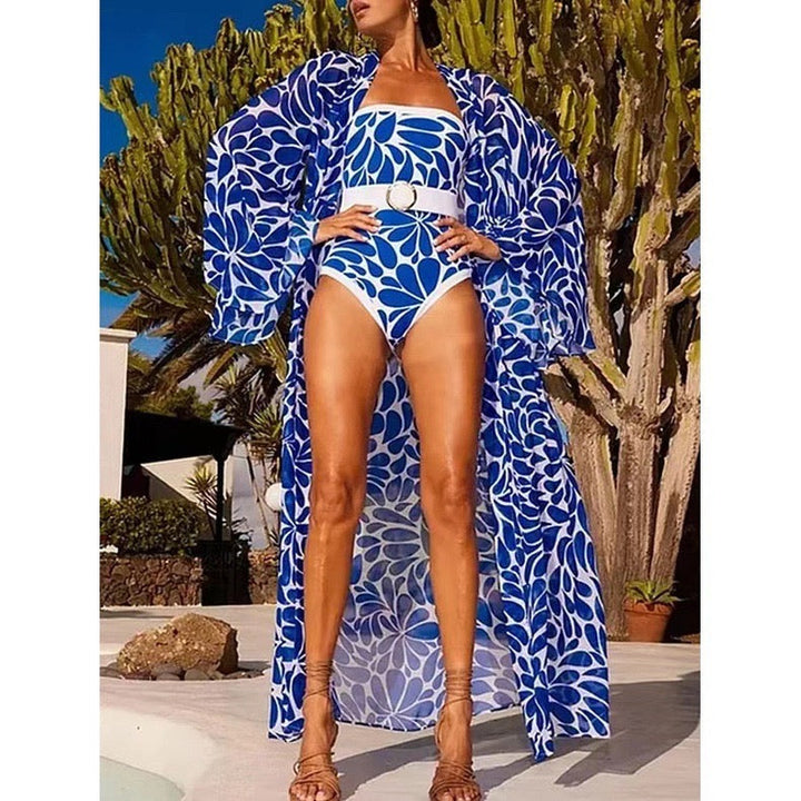 Yüksek Bel Uzun Kapaklı Tek Parça Bikini