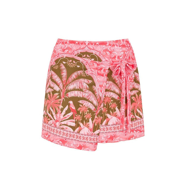Fiji Flora Yüksek Bel Etekli Monokini Seti