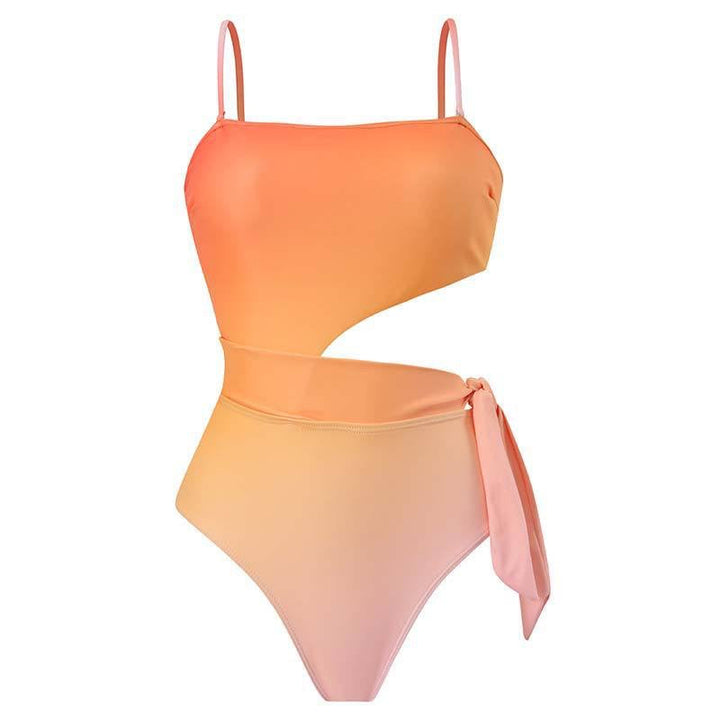 Yüksek Bel Gradient Monokini ve Pareo Seti