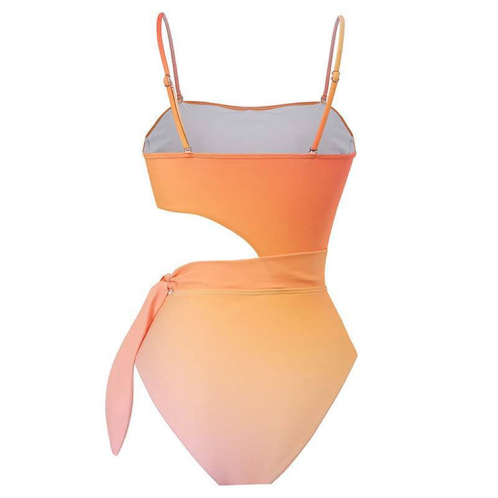 Yüksek Bel Gradient Monokini ve Pareo Seti