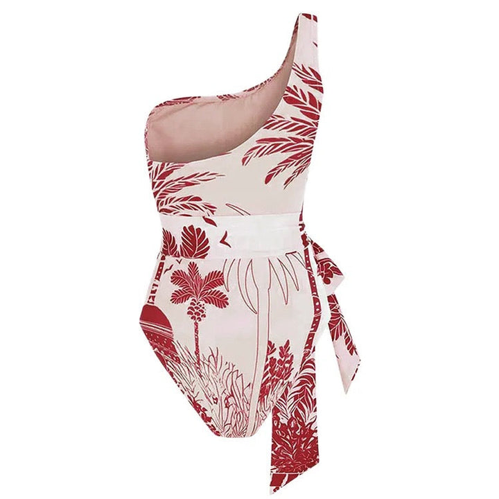 Şehir Tek Omuz Monokini ve Pareo Seti