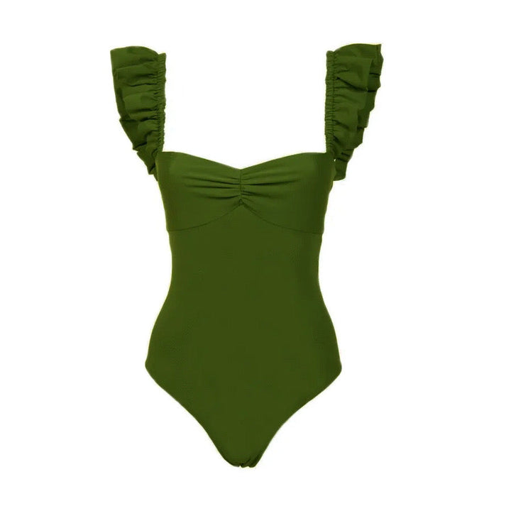 Kiwi Ruffle Monokini ve Sarong Seti