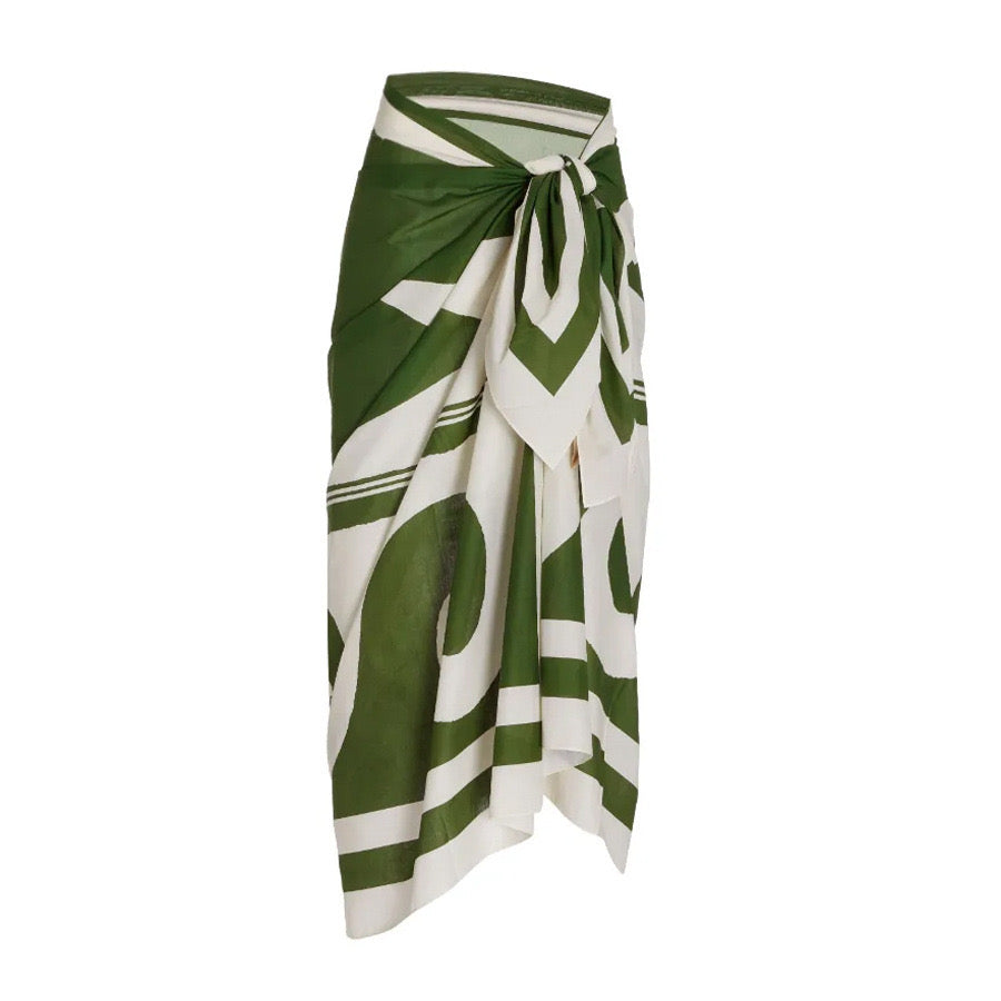 Kiwi Ruffle Monokini ve Sarong Seti