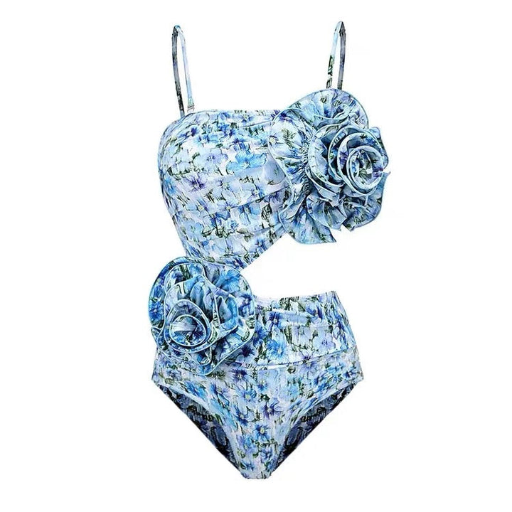 Rose Reverie Yüksek Bel Monokini Etek Seti
