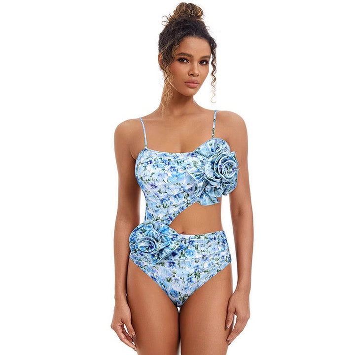 Rose Reverie Yüksek Bel Monokini Etek Seti