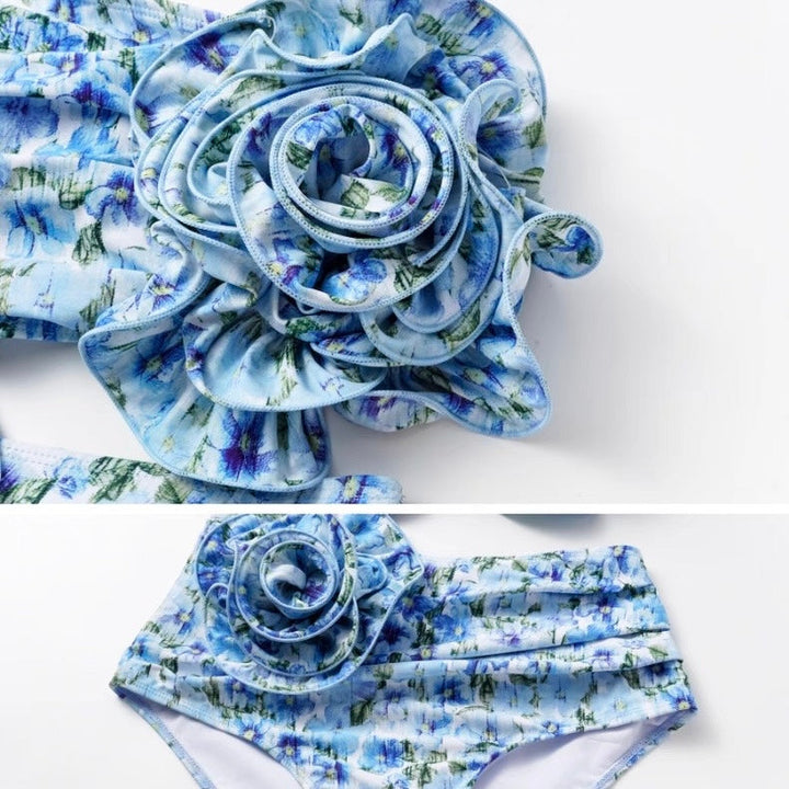 Rose Reverie Yüksek Bel Monokini Etek Seti
