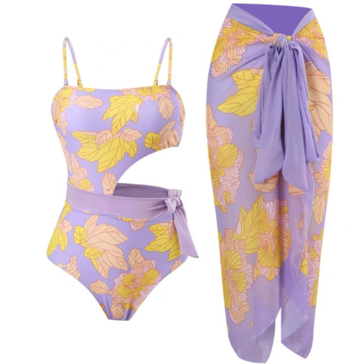Floozie Yüksek Bel Monokini ve Pareo Seti