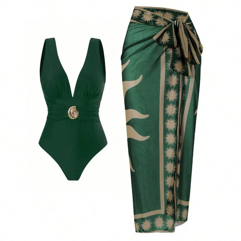 Jade Lüks Monokini ve Sarong Seti