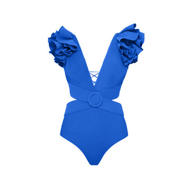 Kraliyet Mavisi Fırfırlı Bikini