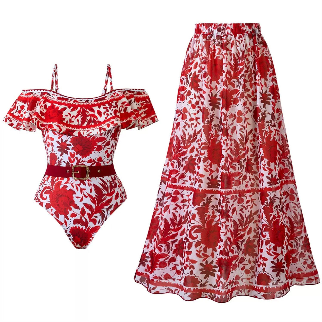 Ruby Rose Yüksek Bel Etekli Monokini Seti