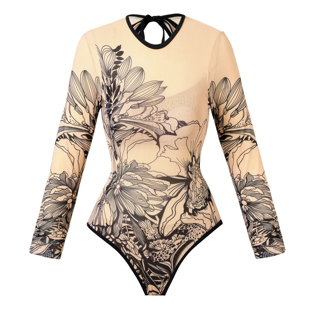 Çiçek Desenli Monokini ve Sarong Seti