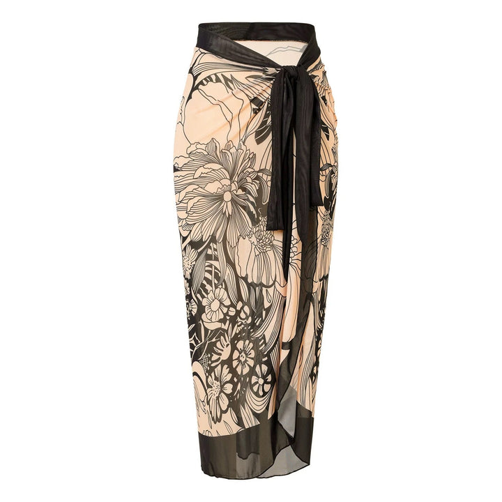Çiçek Desenli Monokini ve Sarong Seti