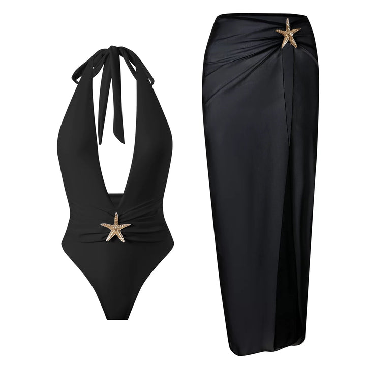 StarGaze Yüksek Bel Monokini Etek Seti