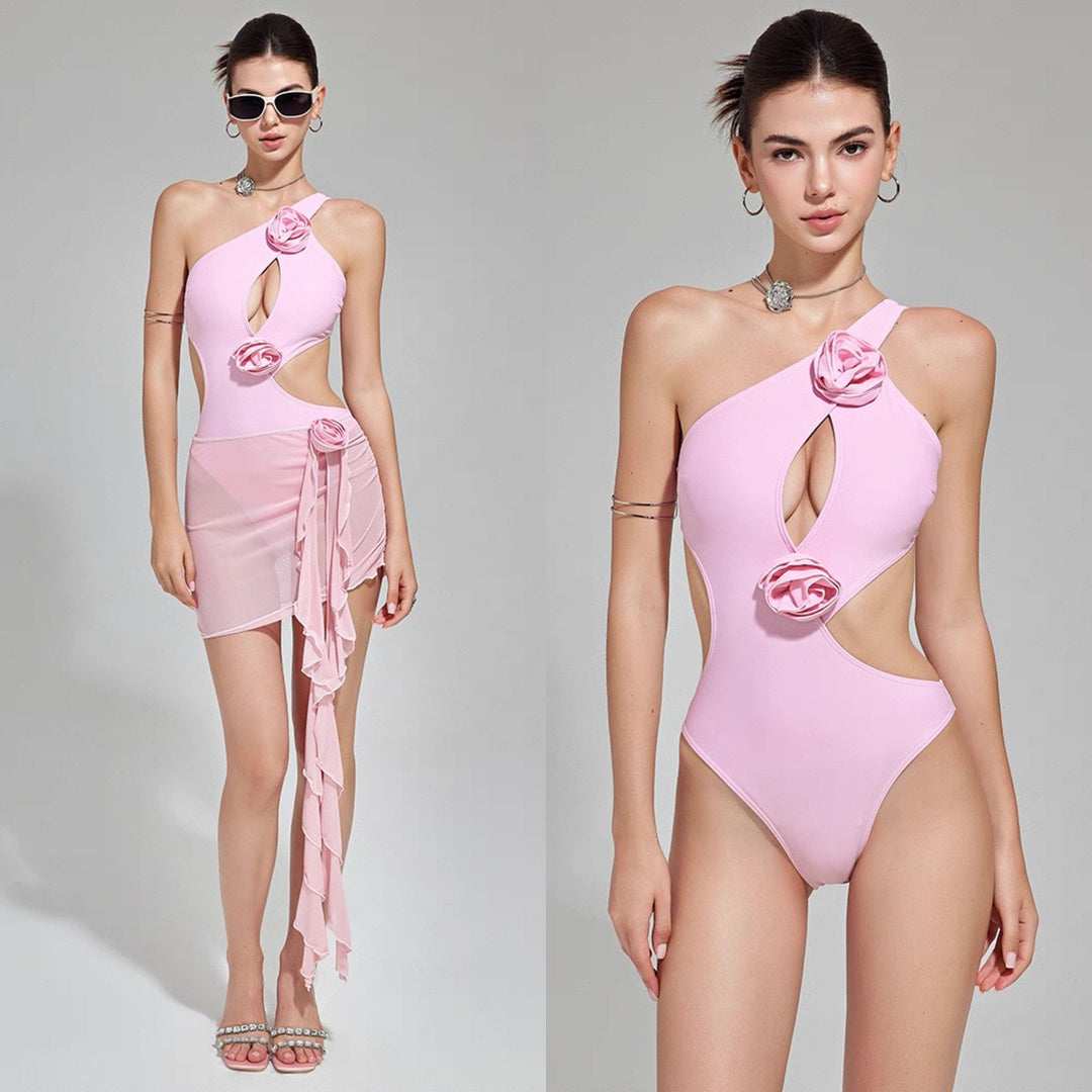 Şeffaf Etekli Santorini Monokini Seti