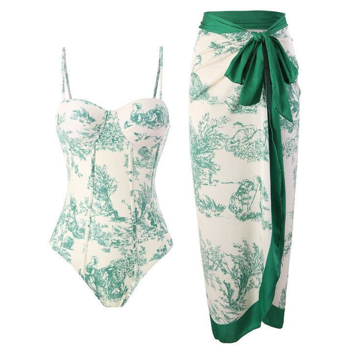 Retro Desenli Yüksek Bel Bikini Seti - Şık ve Rahat