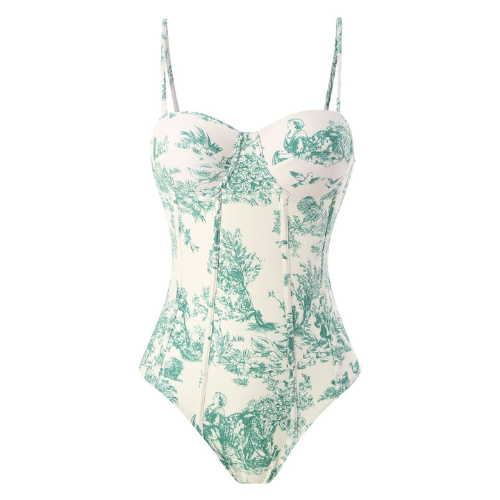 Retro Desenli Yüksek Bel Bikini Seti - Şık ve Rahat