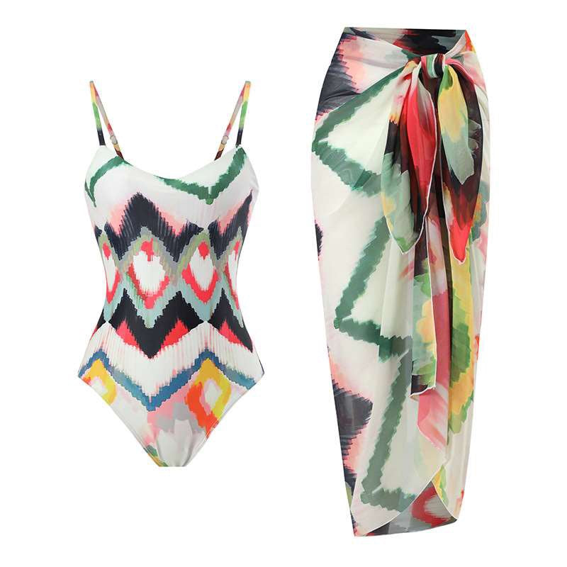 Modern Geometrik Çok Renkli Bikini Seti