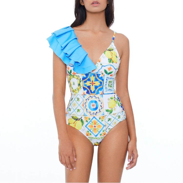 Yüksek Bel Puff &amp; Frill Bikini Takımı