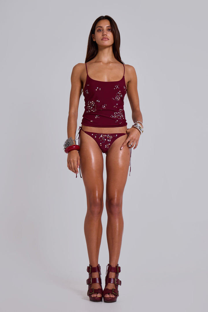 Yüksek Bel Taşlı Bikini Takımı