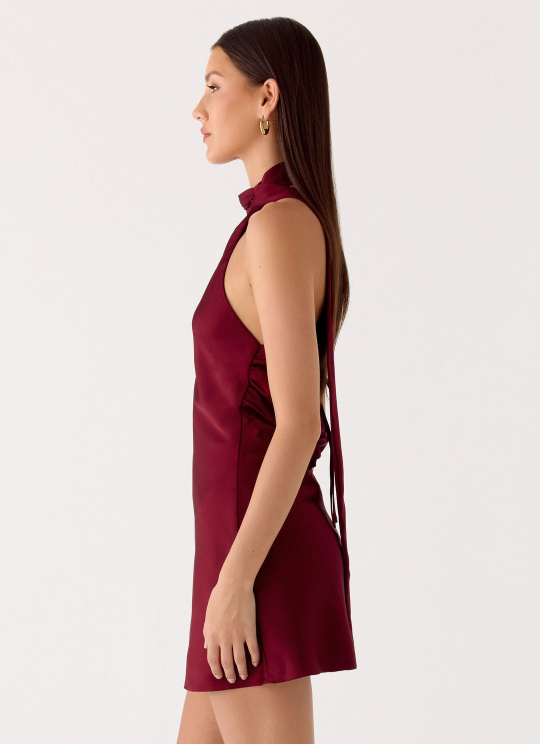 Keena Bordo Mini Elbise