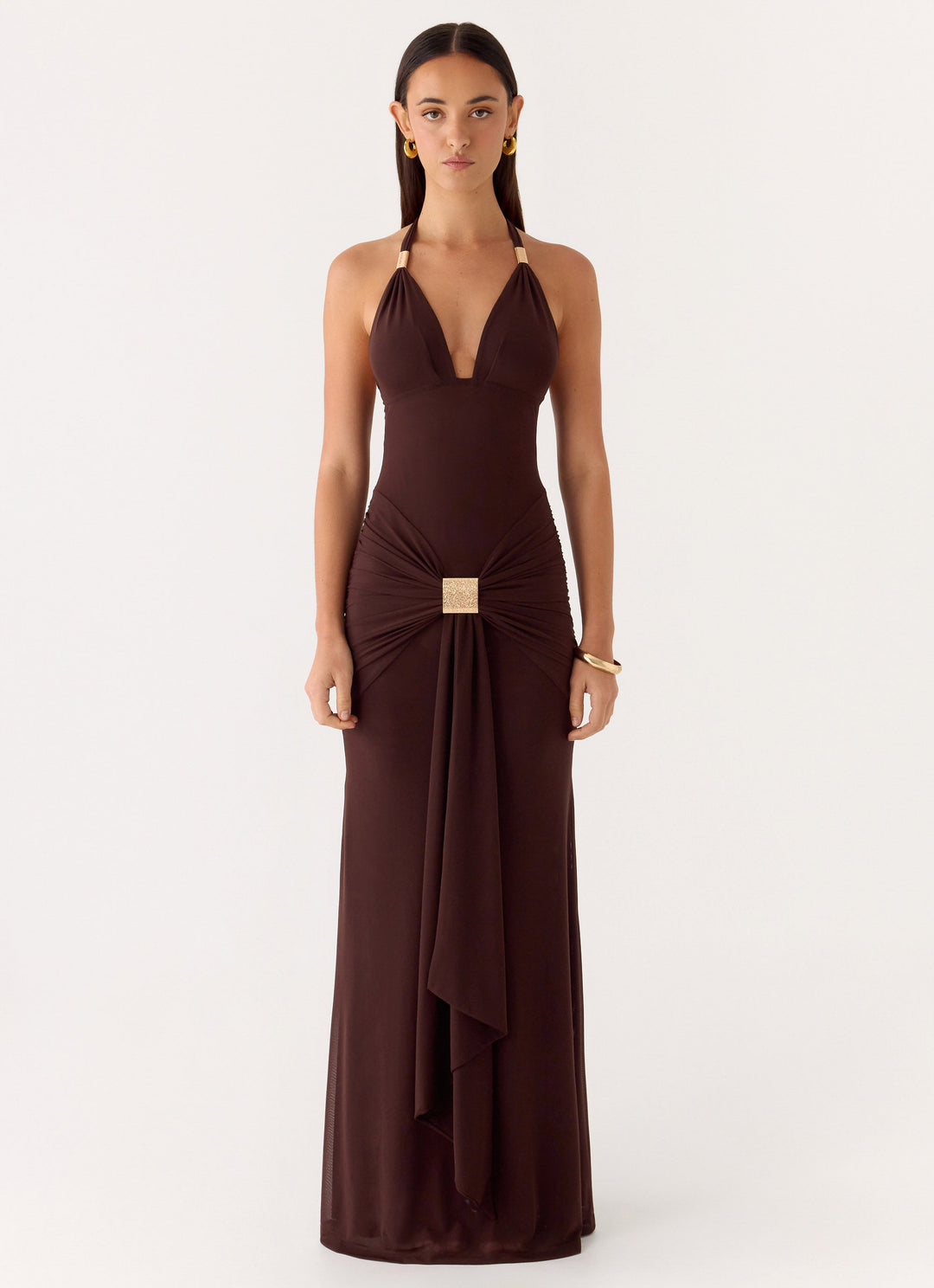 Miyah Halter Yüksek Bel Maxi Elbise