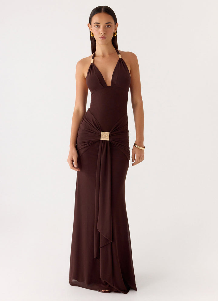 Miyah Halter Yüksek Bel Maxi Elbise
