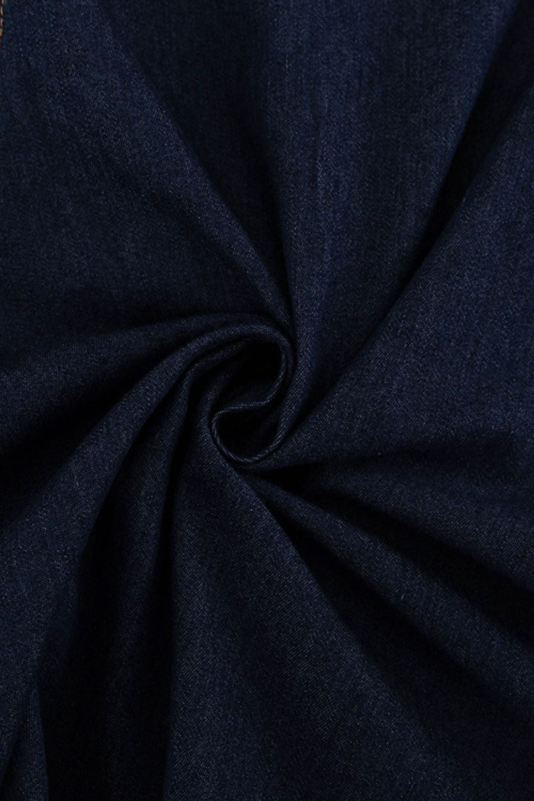 Yüksek Bel Puf Kol Denim Mini Elbise
