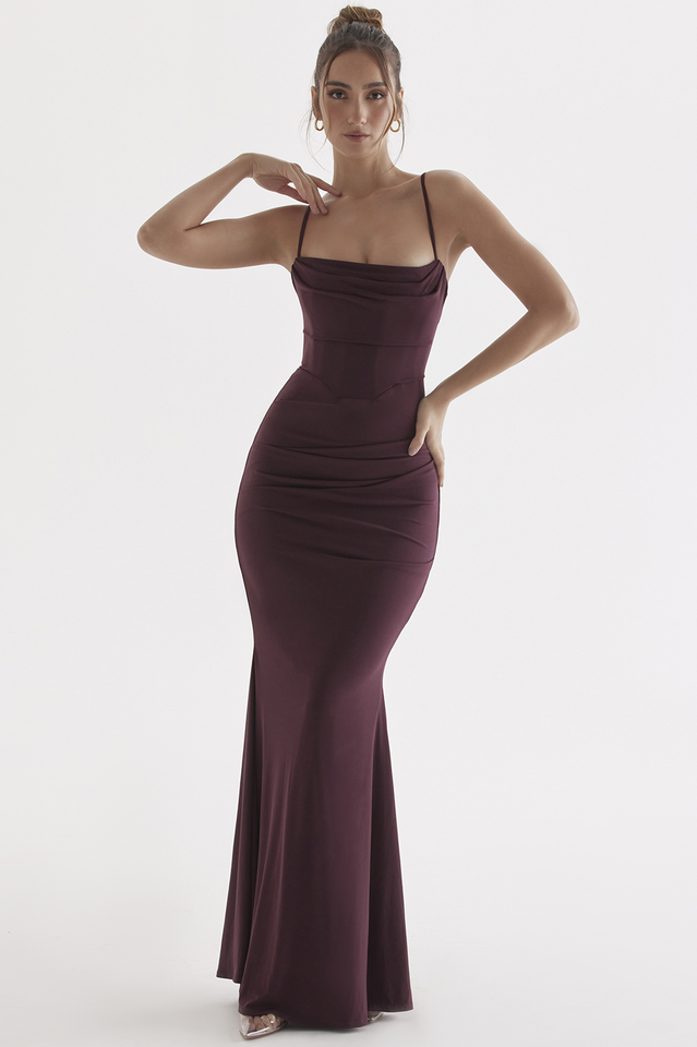 Milena Yüksek Bel Modern Maxi Elbise