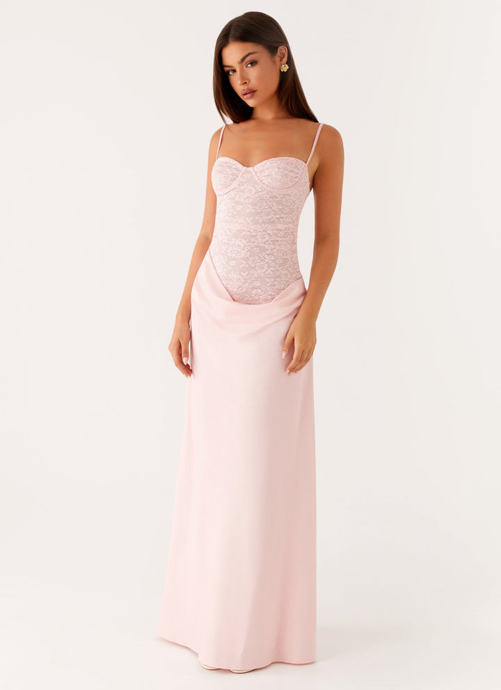 Romy Pembe Maxi Elbise