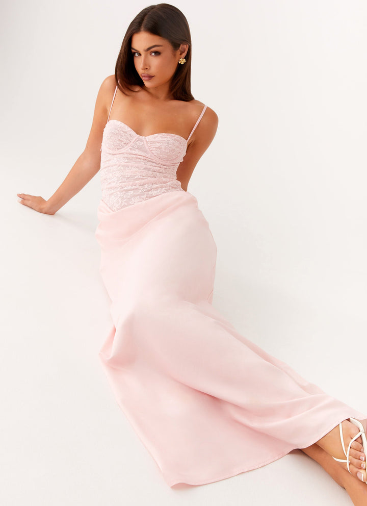 Romy Pembe Maxi Elbise
