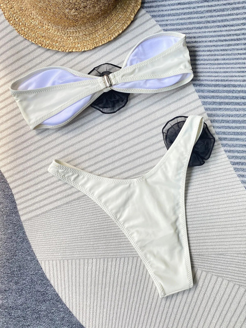 Yüksek Bel Deniz Çiçekleri Bikini