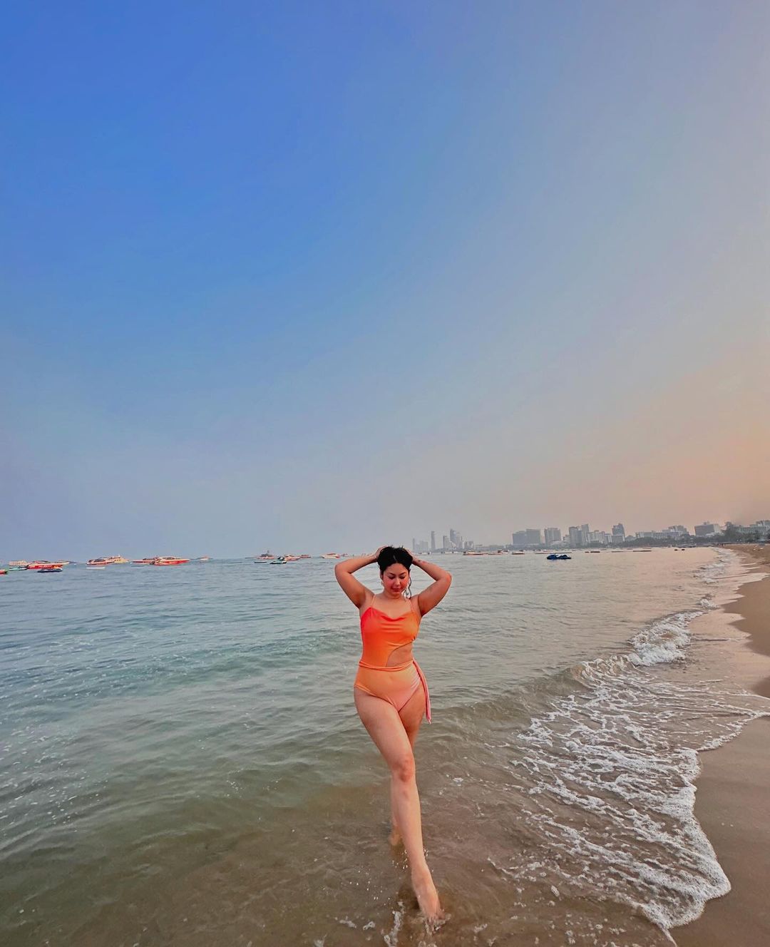 Yüksek Bel Gradient Monokini ve Pareo Seti