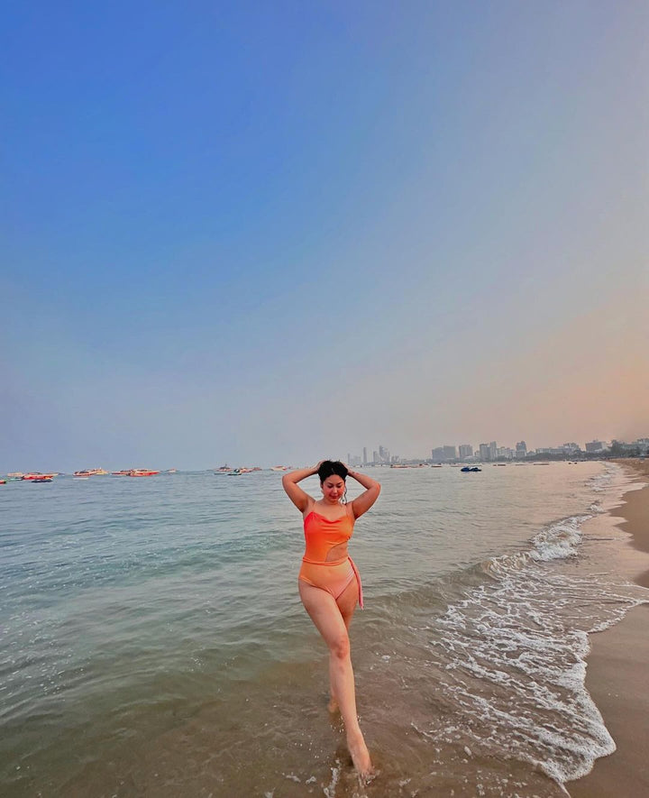Yüksek Bel Gradient Monokini ve Pareo Seti