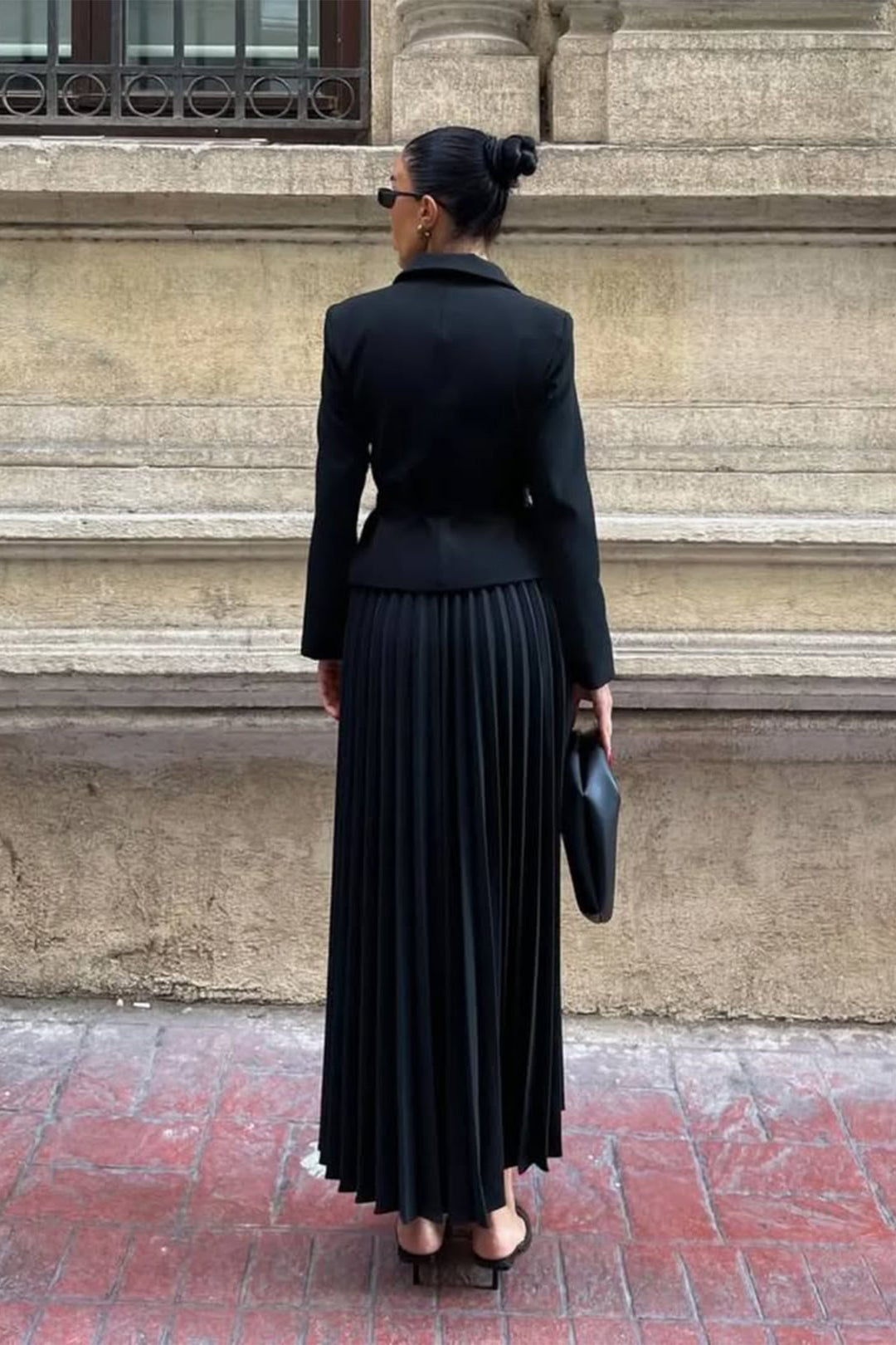 Floransa Kemerli Blazer ve Plise Etek Seti