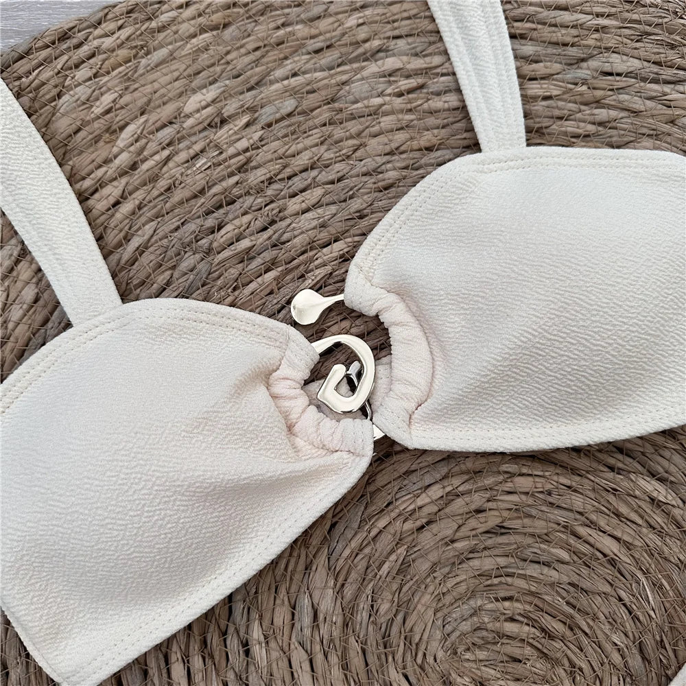 Aspiral Detaylı Yüksek Bel Bikini