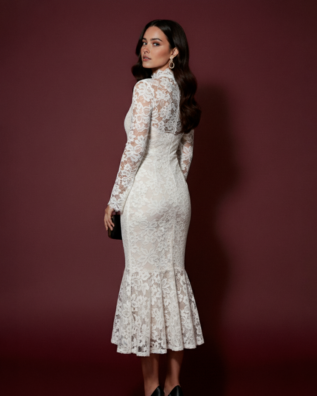 Mariel Yüksek Bel Modern Midi Elbise