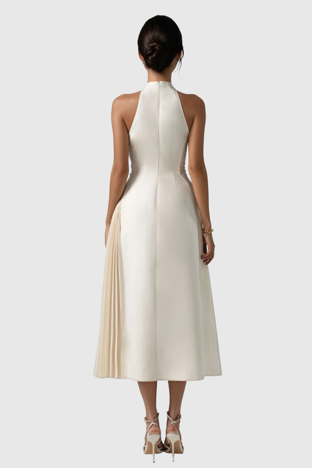 Beyaz Zion Kolsuz Maxi Elbise