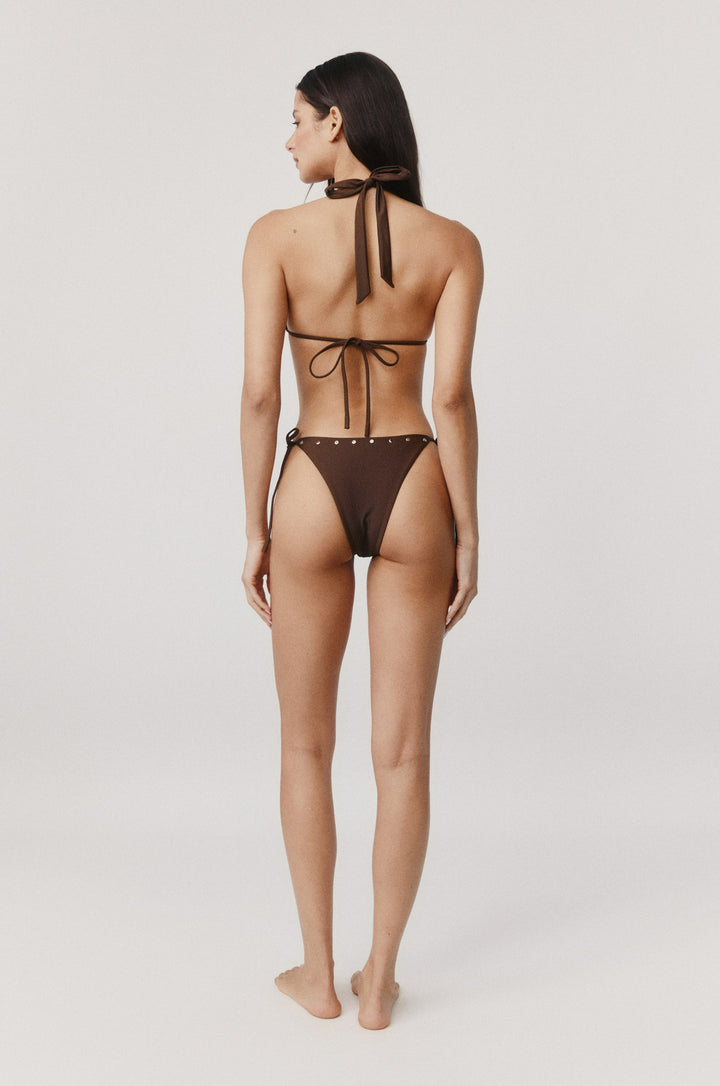 Yüksek Bel Bella Bikini Takımı | Çikolata Renk Seçeneği