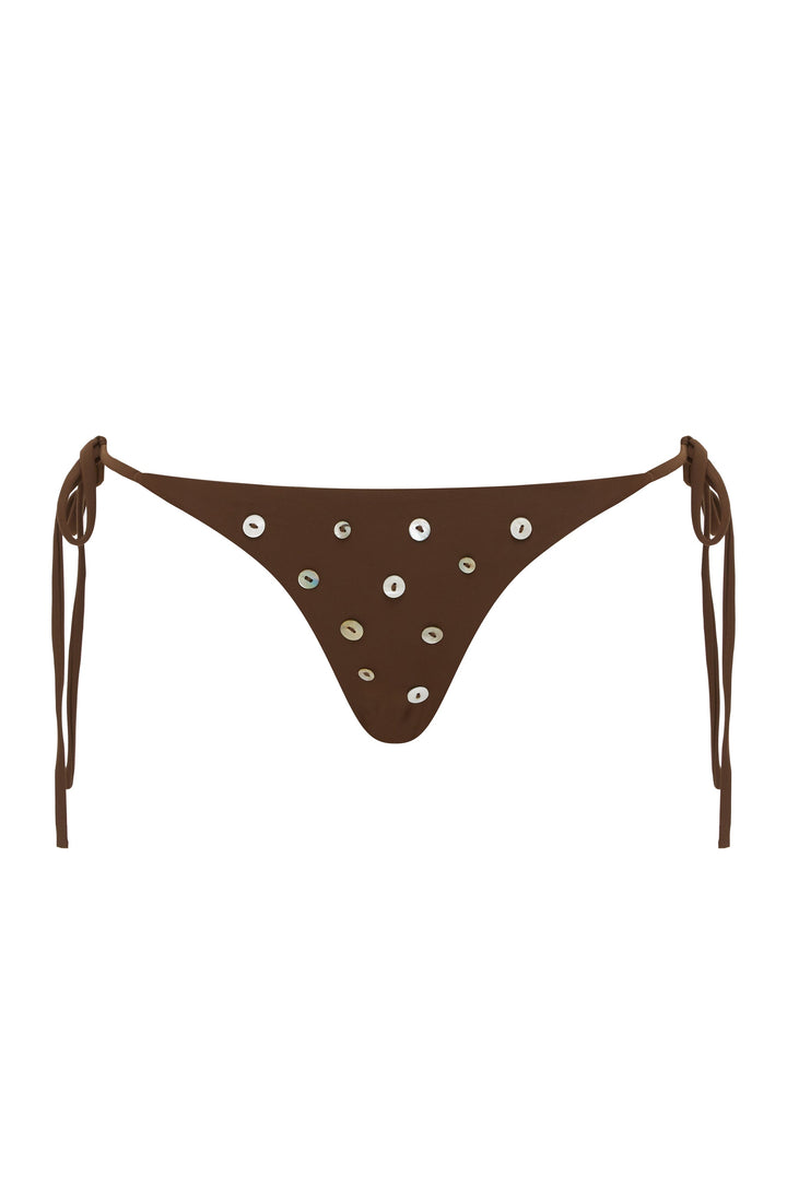Yüksek Bel Çikolata Renkli Billie Bikini Takımı