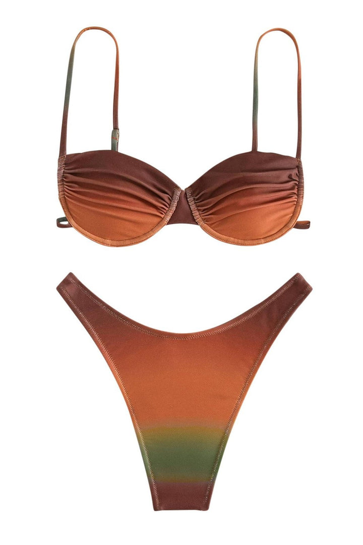 Brook Desenli Yüksek Bel Bikini